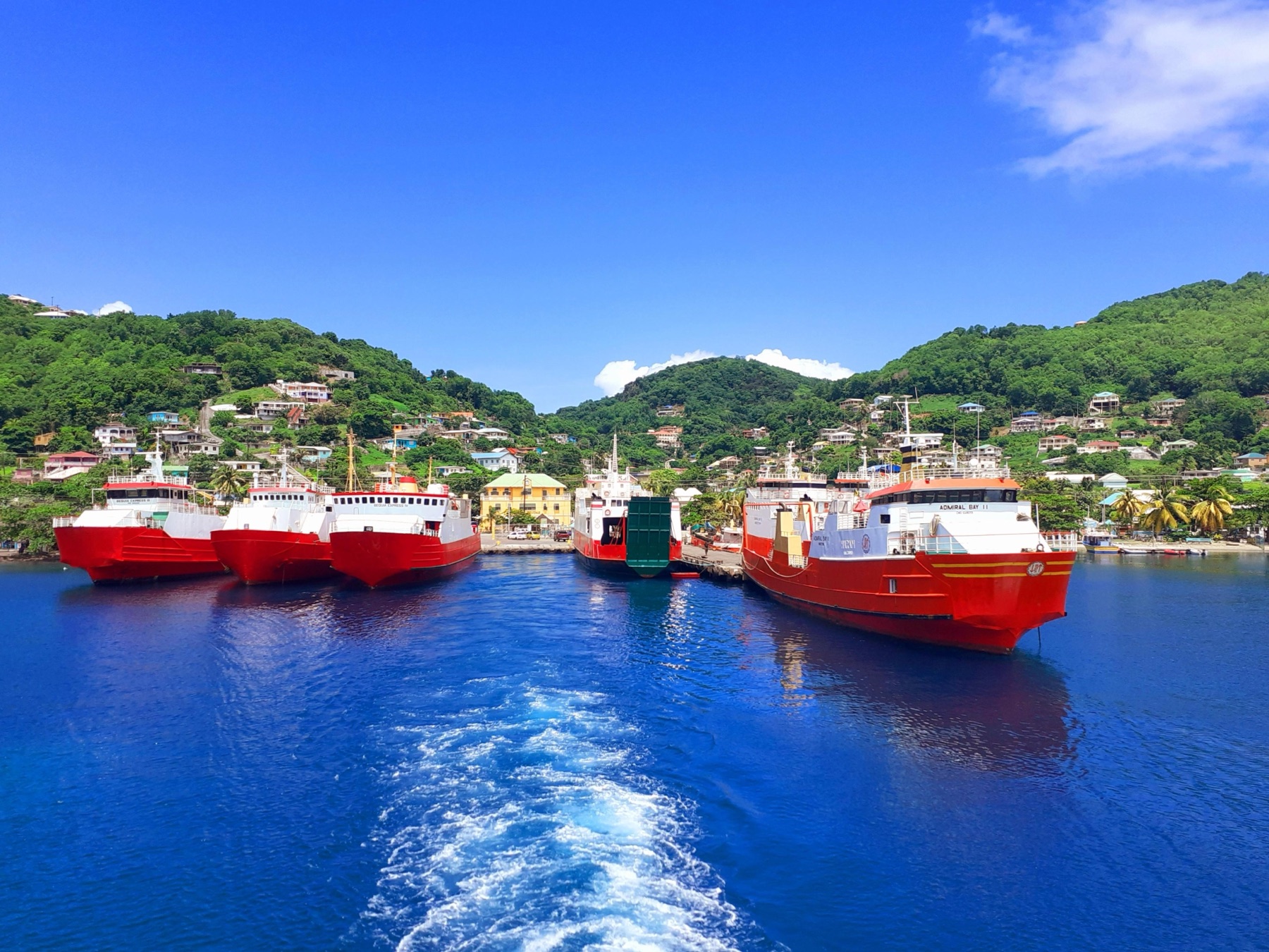A ferry crossing the Bequia Channel