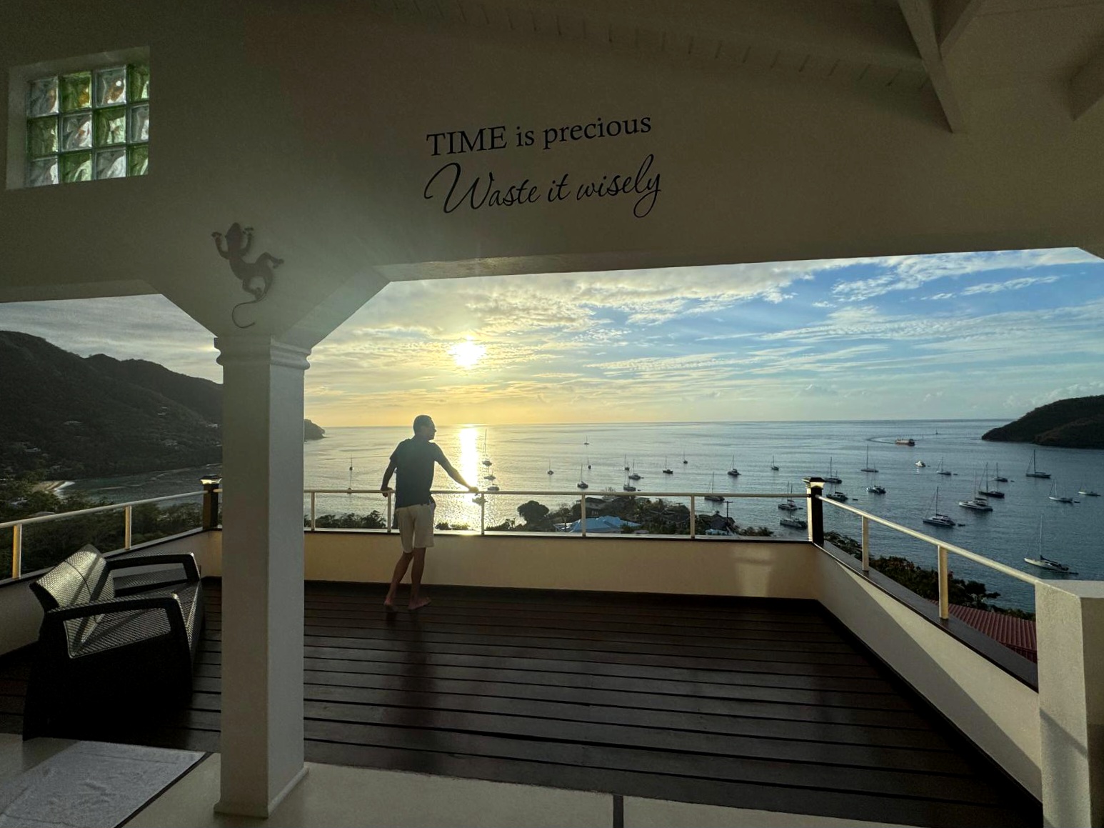 Sunset over Admiralty Bay from The Lookout